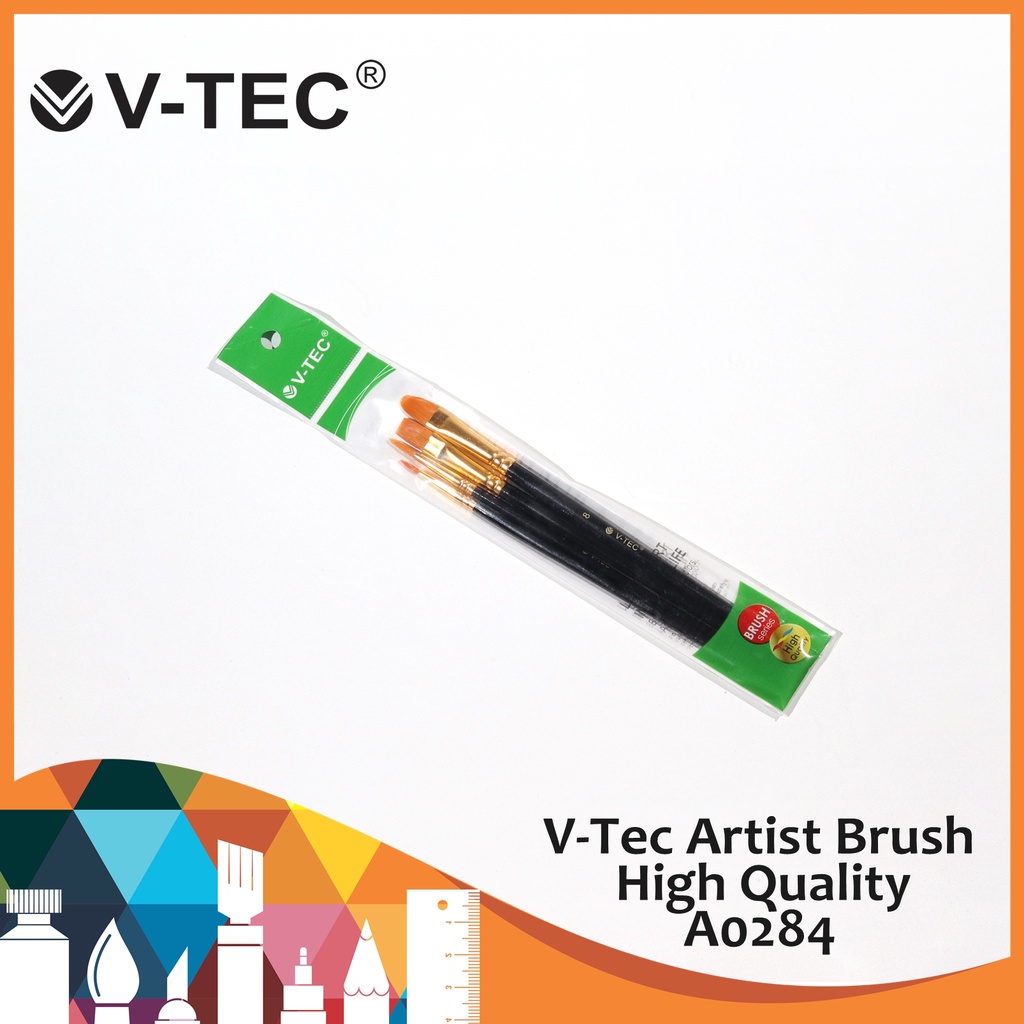 

V-Tec Artist Brushes A0284H/4 / High Quality / Kuas Lukis VTec / Kuas Lukis / V-Tec A0284H