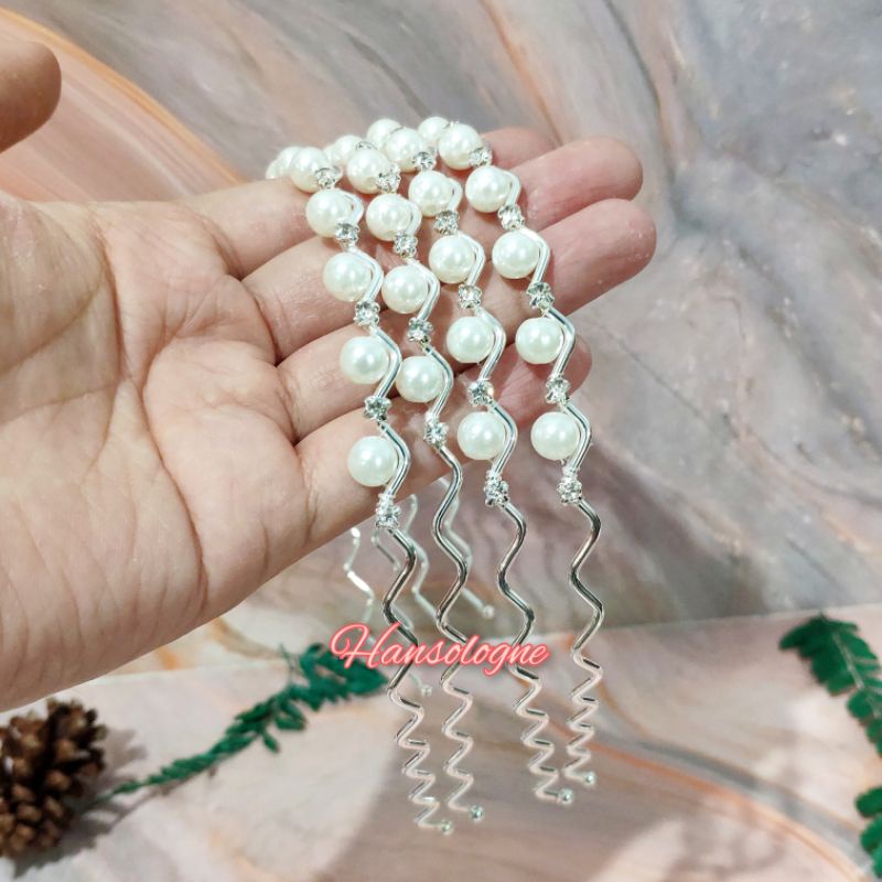 bando rambut mutiara kristal havalans