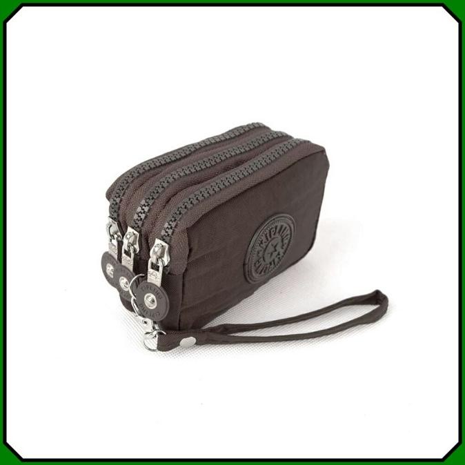 Dompet koin dompet wanita 3 resleting nylon import -1159