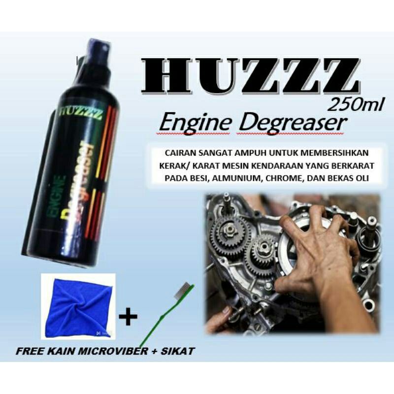 HUZZZ ENGINE DEGRASER/PEMBERSIH KARAT MESIN KENDARAAN 250ML