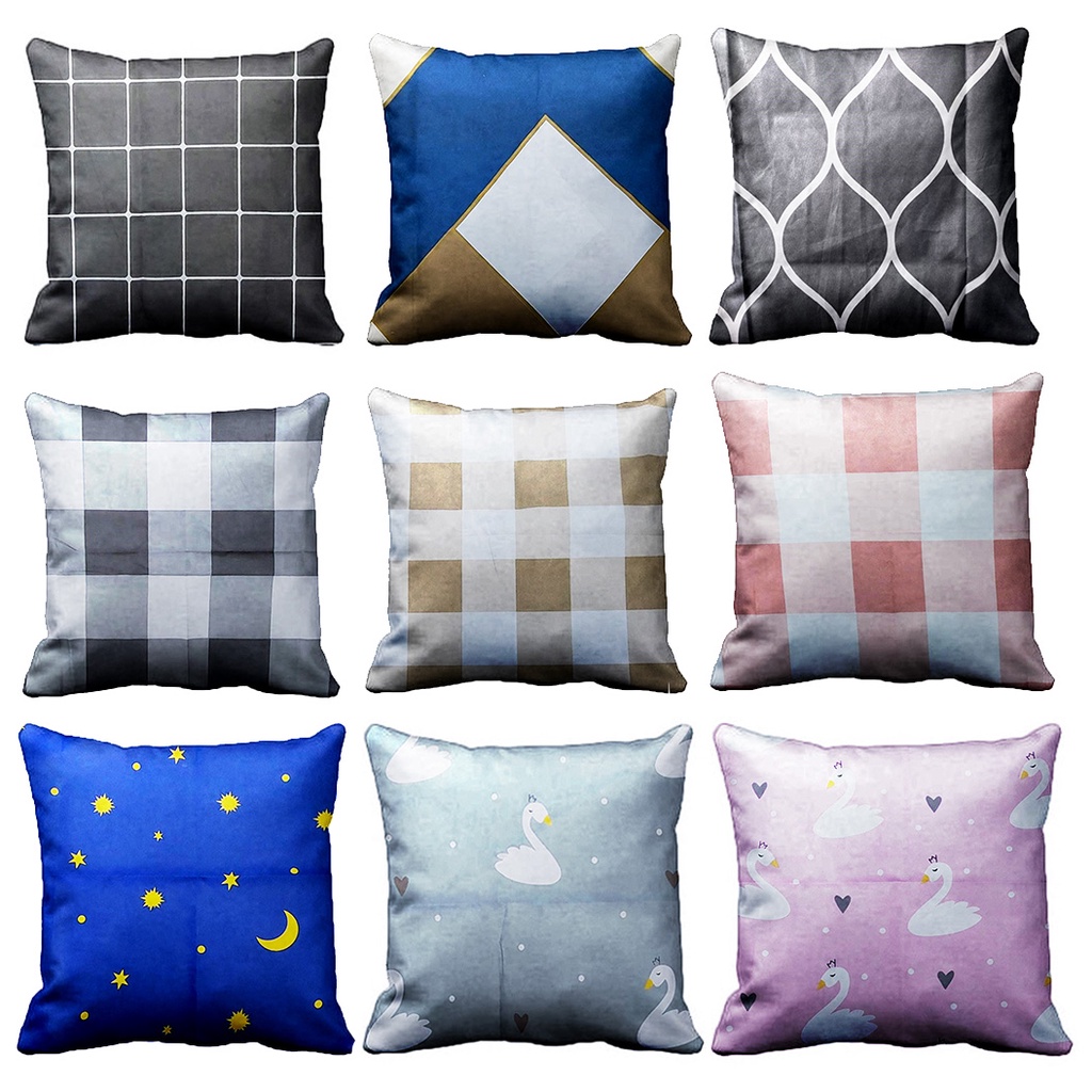 Sarung Bantal Kursi Sofa Tamu Kotak 40X40 Murah Modern Motif
