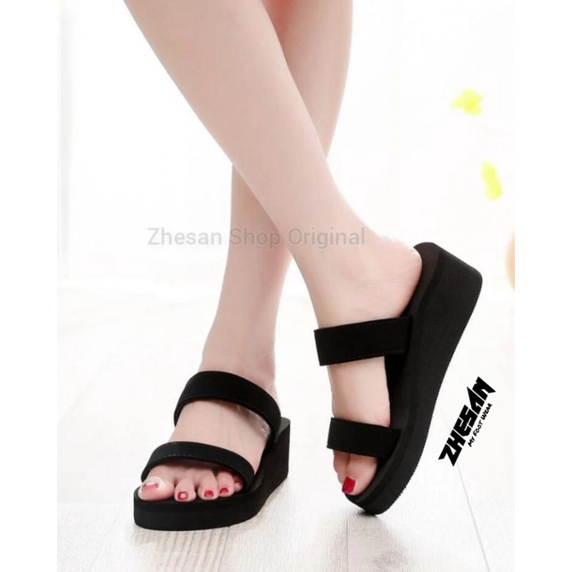 Sandal Wedges Wanita Bandua Terbaru / Sendal Wanita Kekinian