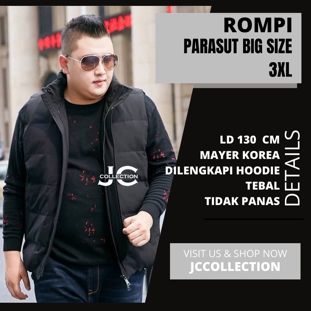 Rompi Parasut Pria Big Size 3XL LD 130 cm / Rompi Motor Pria Jumbo  - JCCollections