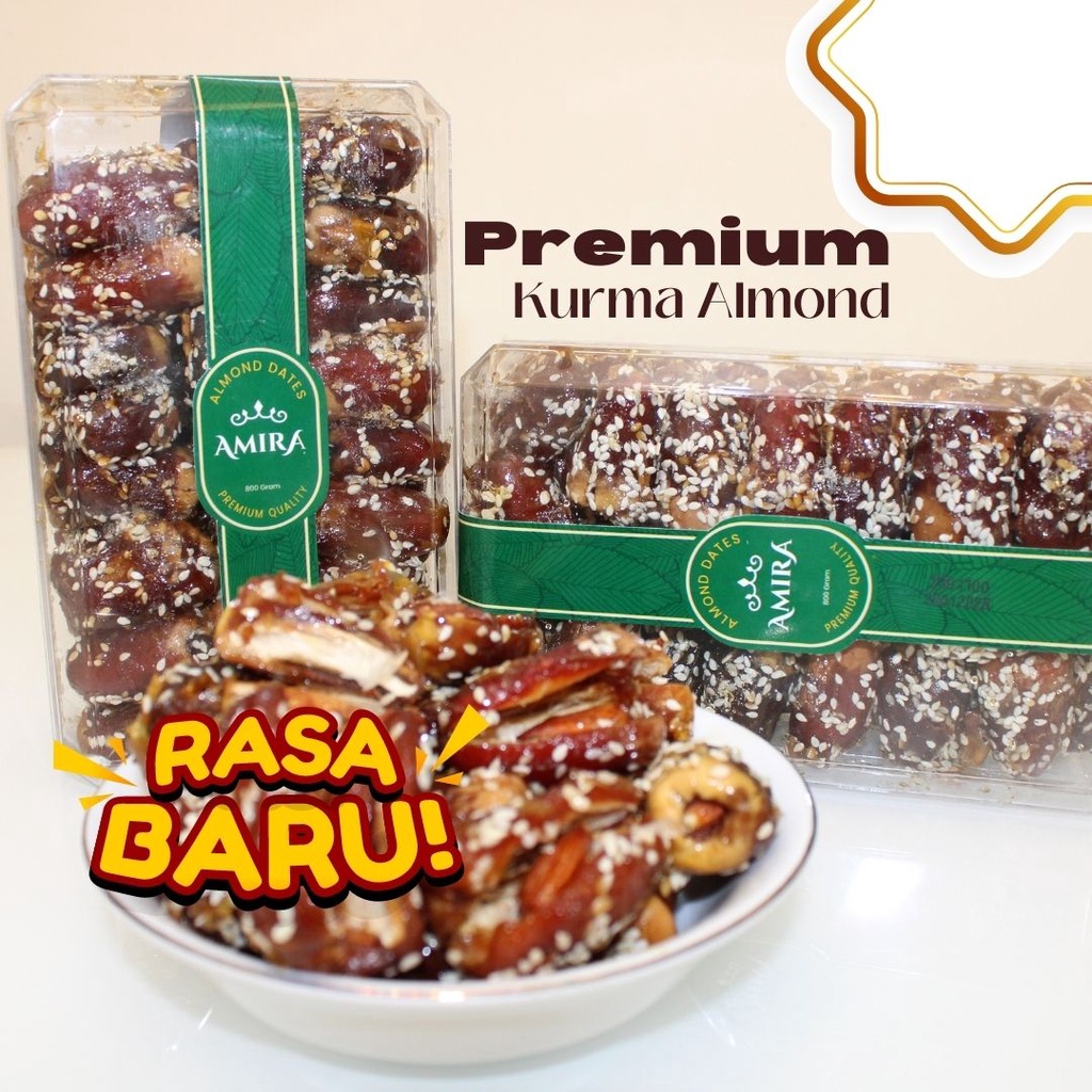 

(COD AJA) Kurma Almond Murah Rasa Premium Lembut Legit Taburan Wijen Aman untuk Ibu Hamil