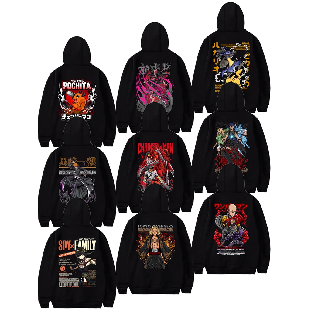 OODIE Black Clover Hoodie Chainsaw Man Hoodie Ichigo Bankai Hoodie Lucario Pikachu Hoodie Nezuko Kamado Hoodie Pocita Hoodie Saitama One Punch Man Hoodie Tokyo Revengers Mikey Hoodie SPYxFamily Hoodie Anime Manga SIGN CLOTH