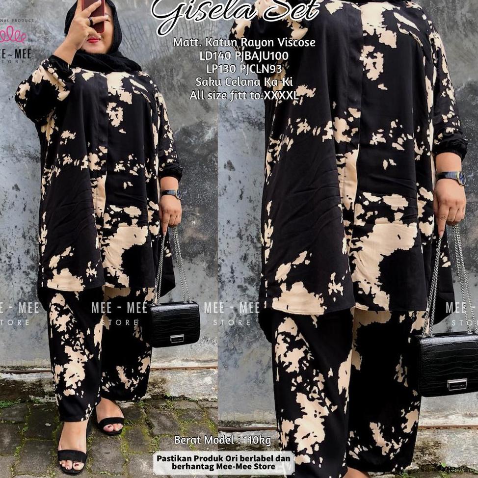 PALING DICARI Setelan Jumbo ld 110 120 130 140 150 One Set Rayon Terbaru Setcel Big Size Wanita Gise