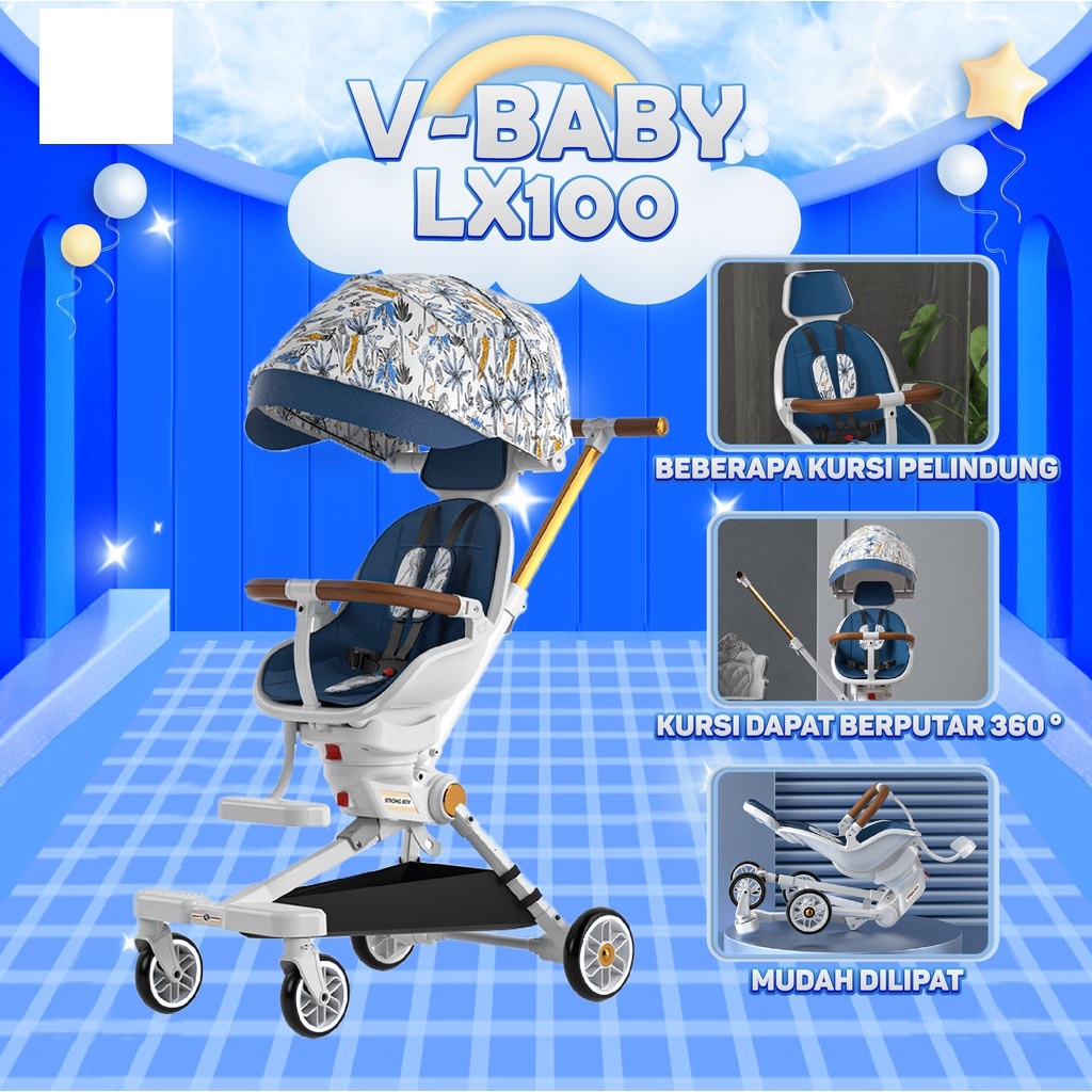 MULTI COMPACT STROLLER VBABY-LX100 FOR NEW BORN//Kereta Dorong Bayi dan Balita Terbaik//