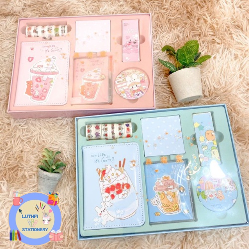

PAKET JURNAL SET 6 IN 1DO YOU LIKE ICE CREAM RABBIT BISA COD