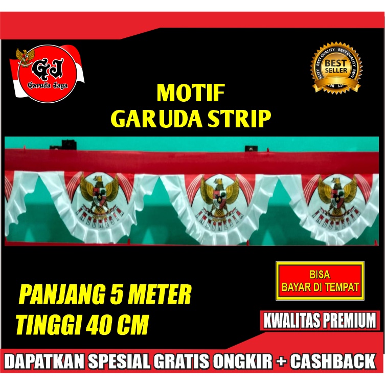 umbul umbul bendera bekron garuda 10 gelombang bendera merah putih umbul umbul gelombang