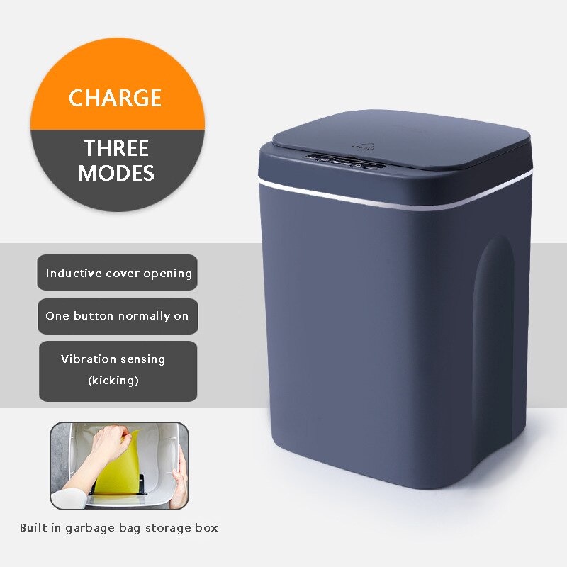 Tempat Sampah Smart Motion Sensor Charging Ver 16L - 8622 - Gray