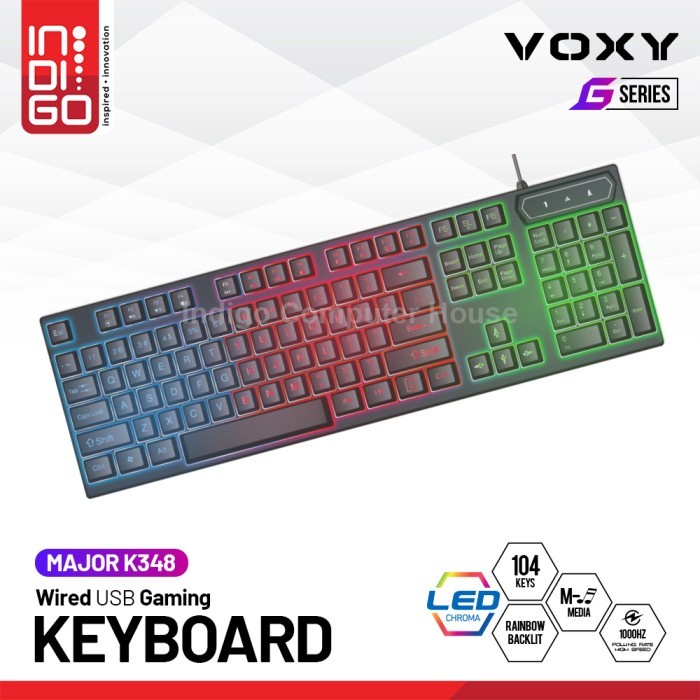 VOXY KEYBOARD GAMING MAJOR K348 LED RGB |KEYBOARD USB VOXY K348