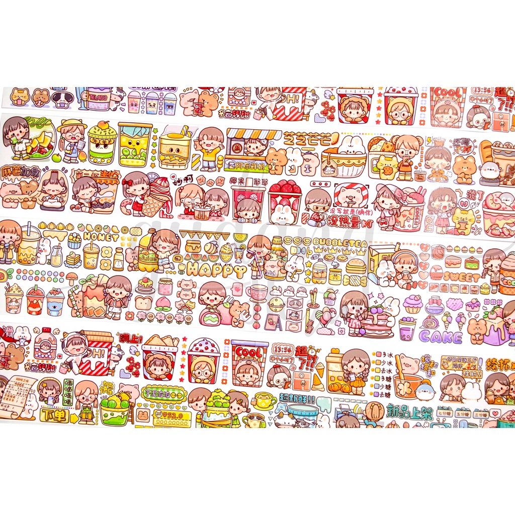 Stiker Washi Lembaran Dessert Girl Sticker Motif Makanan Cewek DIY Scrapbook GH 303730