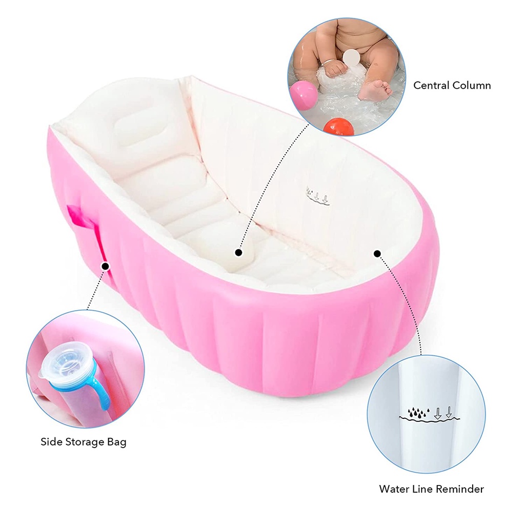 FREE POMPA (SHENAR) bak mandi bayi portable Bathtub Folding Baby Portable Bathtub Bayi (COD)
