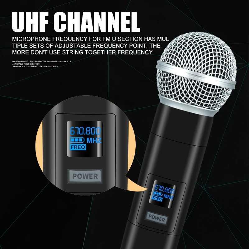 Microphone Karaoke Dual Channel Handheld Wireless UHF - AO460 - Black