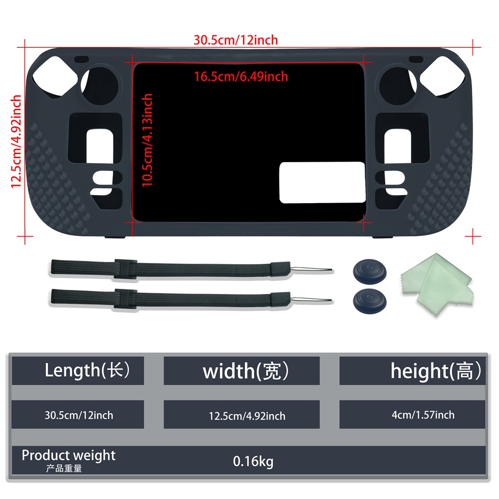 Case Pelindung Untuk Steam Deck Silikon Hitam Cover Shell Dengan Holder