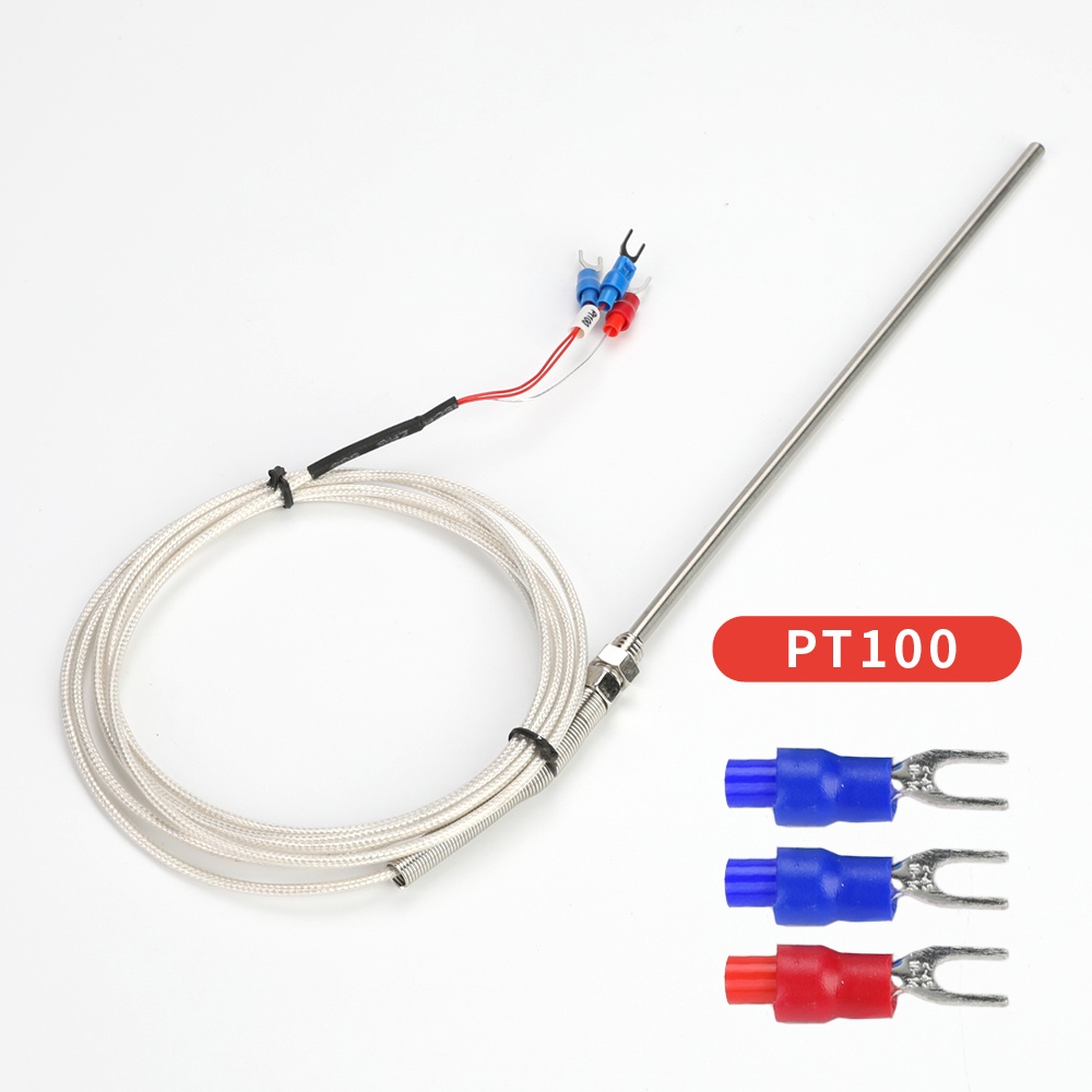 RTD PT100 Temperature Sensor Thread M8 Cable 1M Thermocouple Probe 100mm 3 Wire