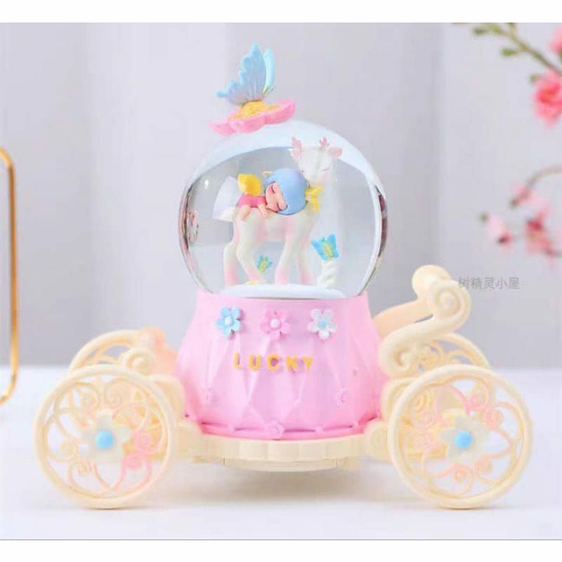 Snowball Kotak Musik Bola Salju Kereta Bola Kebahagiaan Fairy Dream Garden Kado Souvenir Hadiah Hampers Unik Aesthetic Gift Exclusive