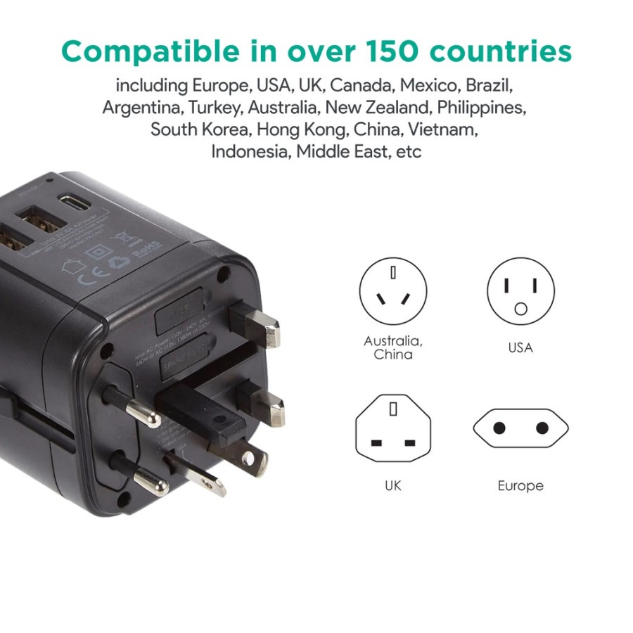 Universal Adapter AUKEY PA-TA01 With USB C &amp; USB A Port - 501426