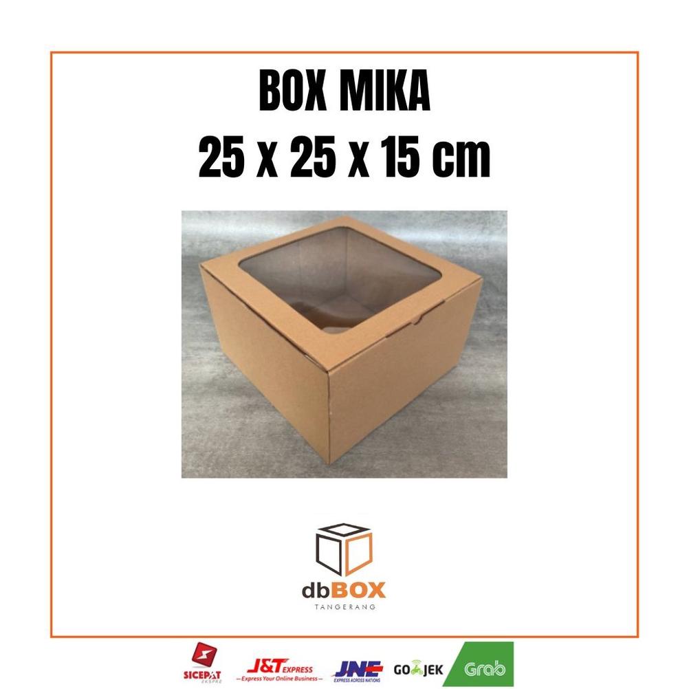 

BOX MIKA 25X25X15 CM | BOX DIE CUT DAN EASY USAGE | BOX KUE BOLU | BOX KUE TART | BOX LEBARAN | BOX KUE ULANG TAHUN .