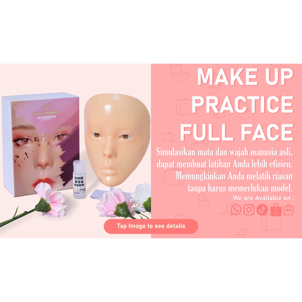 ALAT PRAKTEK BERLATIH MAKE UP MERIAS WAJAH / MAKE UP PRACTICE SKIN / MANEKIN LATIHAN MERIAS WAJAH PE
