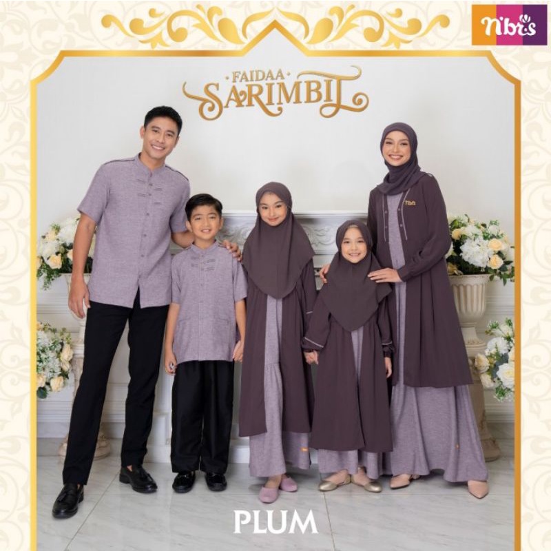 SARIMBIT NIBRAS FAIDAA PLUM COUPLE SET KELUARGA