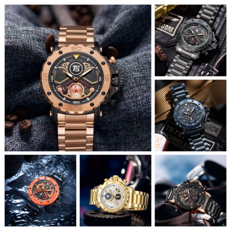 JAM TANGAN PRIA ORIGINAL T5 H3954G  CHRONOGRAPH WR30M PLUSBOX PAPERBAG