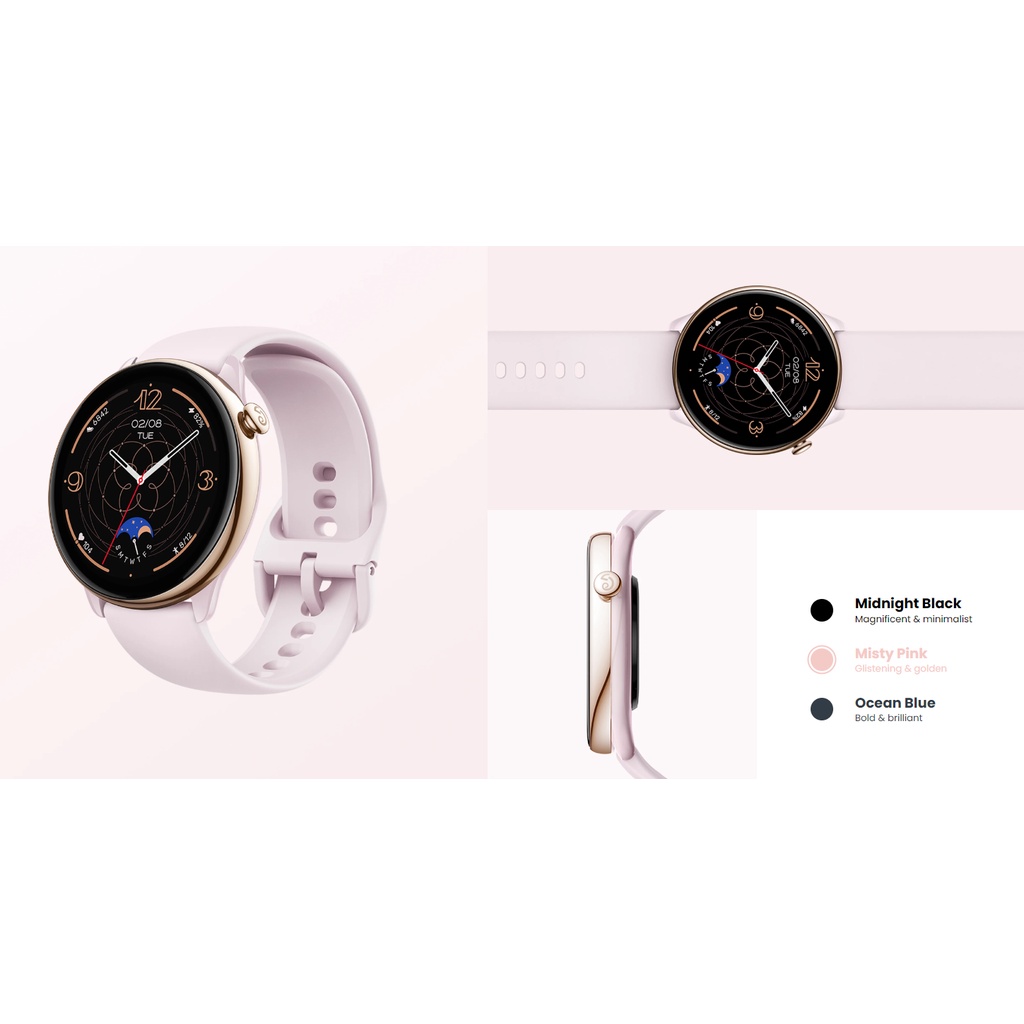 Amazfit GTR Mini Smartwatch 1.28&quot; HD Amoled, GPS jam tangan with SpO2, 120+ Sports Modes 5 ATM Waterproof, Heart Rate