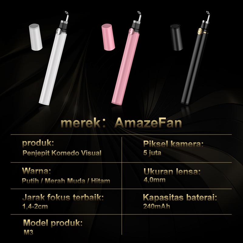 AmazeFan Penghilang Komedo Visual Alat penghilang komed Elektrik pembersih komedo 500W Kamera komedo hidung 20x Zoom&amp;WIFI Visualisasi penghilang komedo Listrik Wajah Blackhead Remover alat komedo Waterproof&amp;Tutup Magnetik Alat Pembersih Wajah