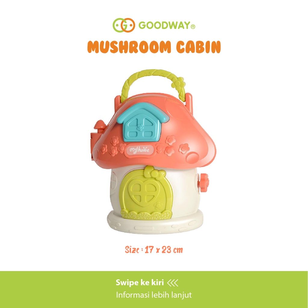 Mushroom Cabin - Mainan Edukasi Rumah Rumahan Anak Model Jamur Set Lengkap dengan Hewan