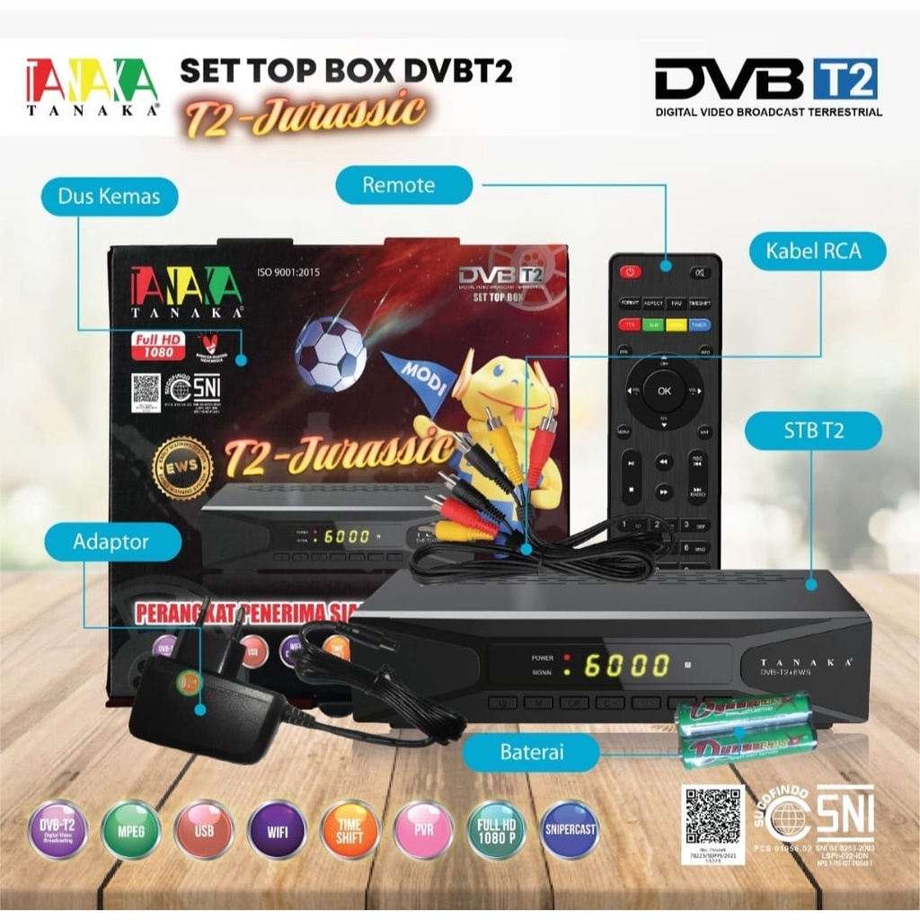 Set Top Box TV Digital DVB T2 Jurassic Tanaka