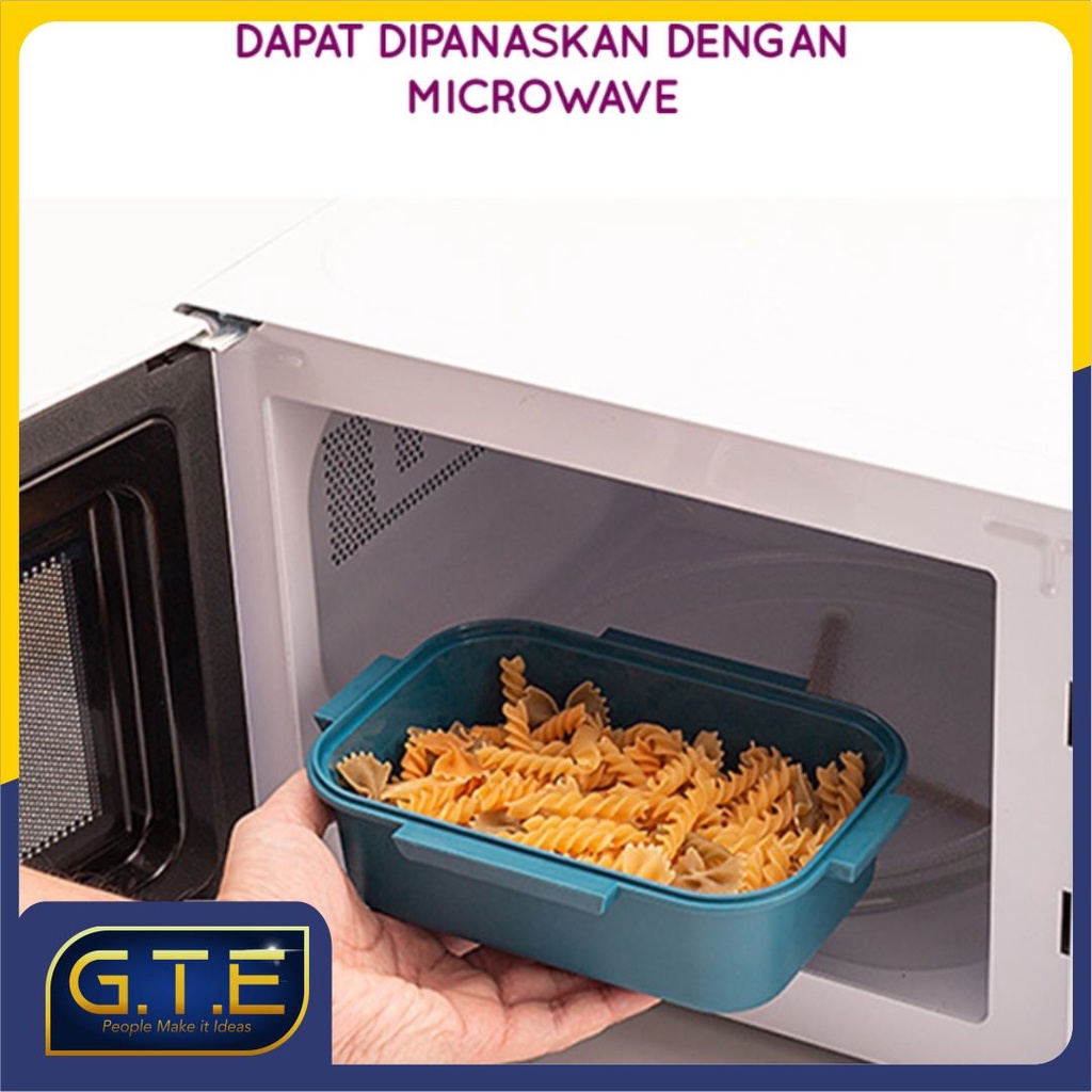 Kotak Makan Siang Transparan 2 Lapis Besar 3 sekat/ Kotak Makan Sekat / Lunch Box 2 Lapis Sekat / Kotak Makan Siang Tingkat