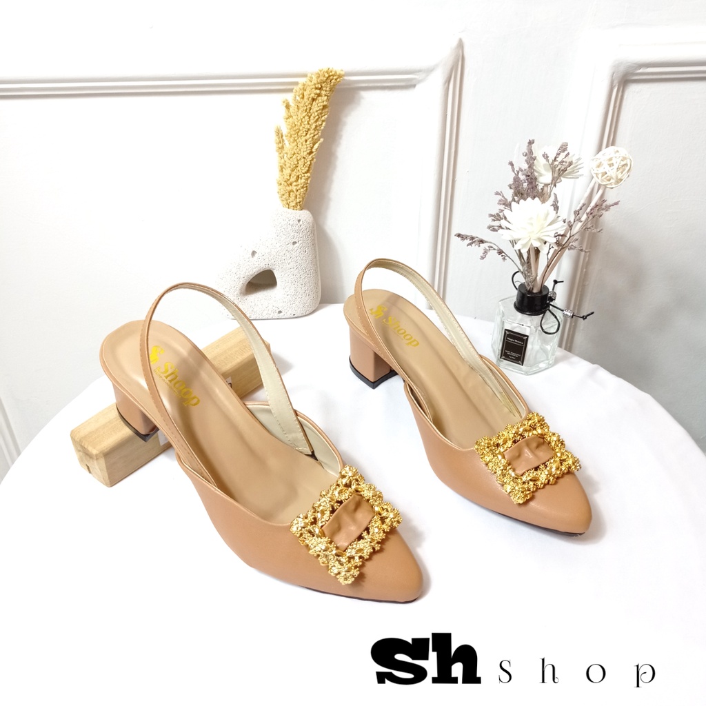 Sepatu heels wanita mules 5cm Rj01