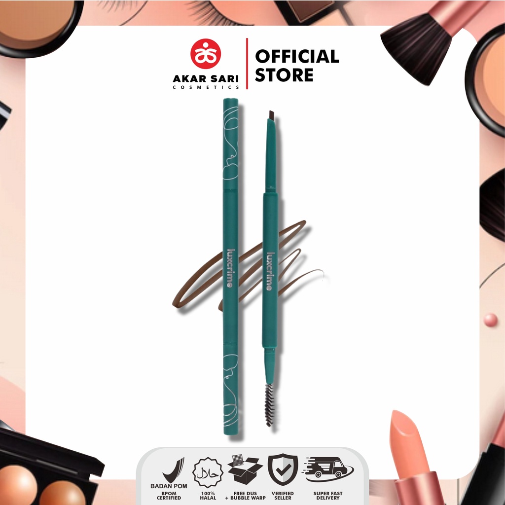 LUXCRIME SLIM TRIANGLE PRECISION BROW PENCIL - Dark Brown | Brown | Ash