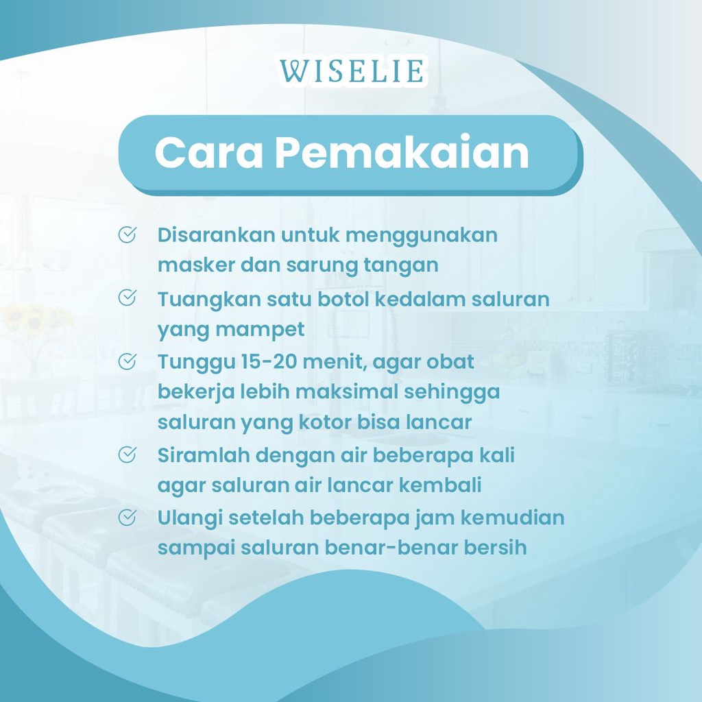 Wiselie Anti Sumbat Pipa Anti Mampet Berkualitas Pembersih Pipa