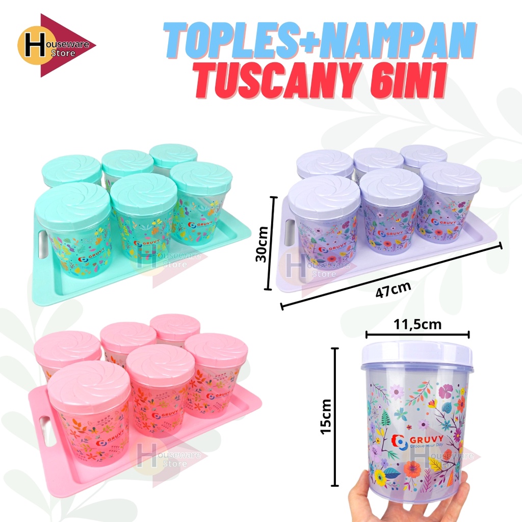 Toples Set Nampan Tuscany Biggy Gruvy Tonam / Toples Set Lebaran / Toples Kue Kering