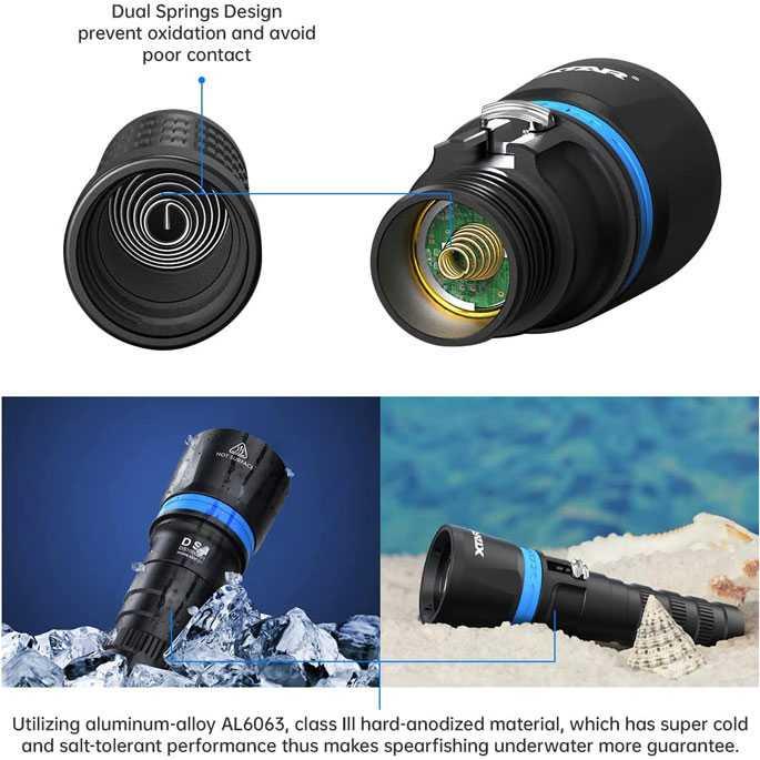 Xtar Senter Diving Waterproof LED CREE XP L2 1000 Lumens - DS1 - Black