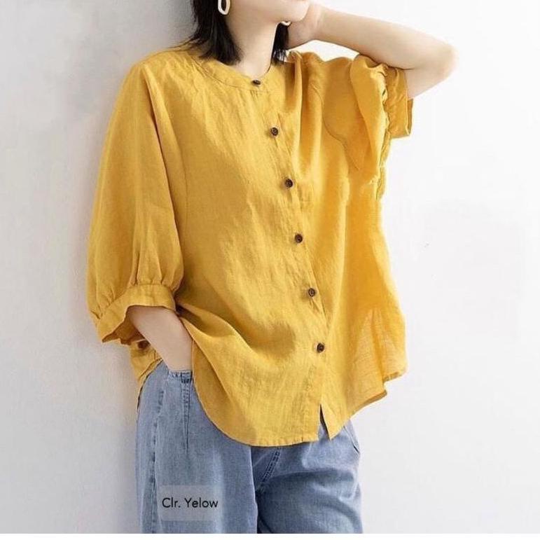 MURAH Baju blouse wanita bahan katun linen premium
