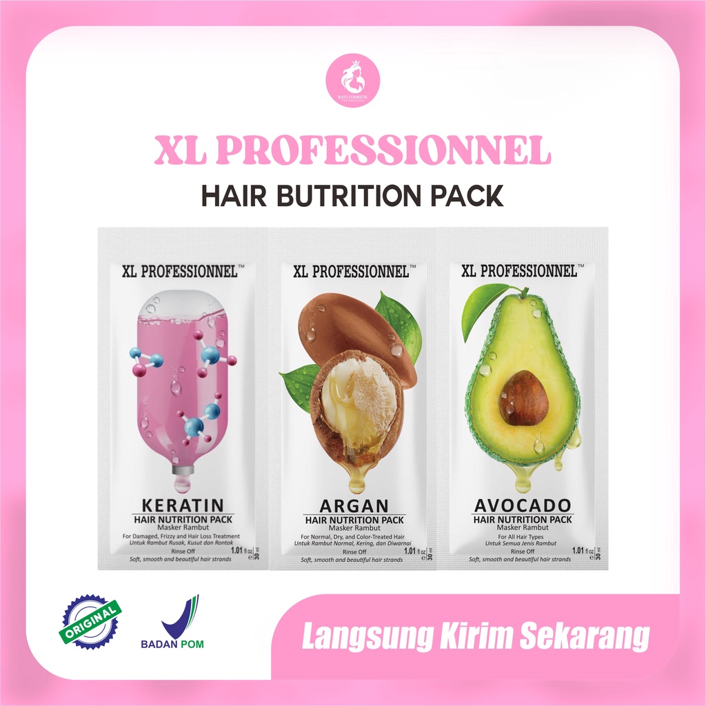 XL PROFESSIONNEL Hair Nutrition Pack Hair Mask 30ml | Masker Rambut