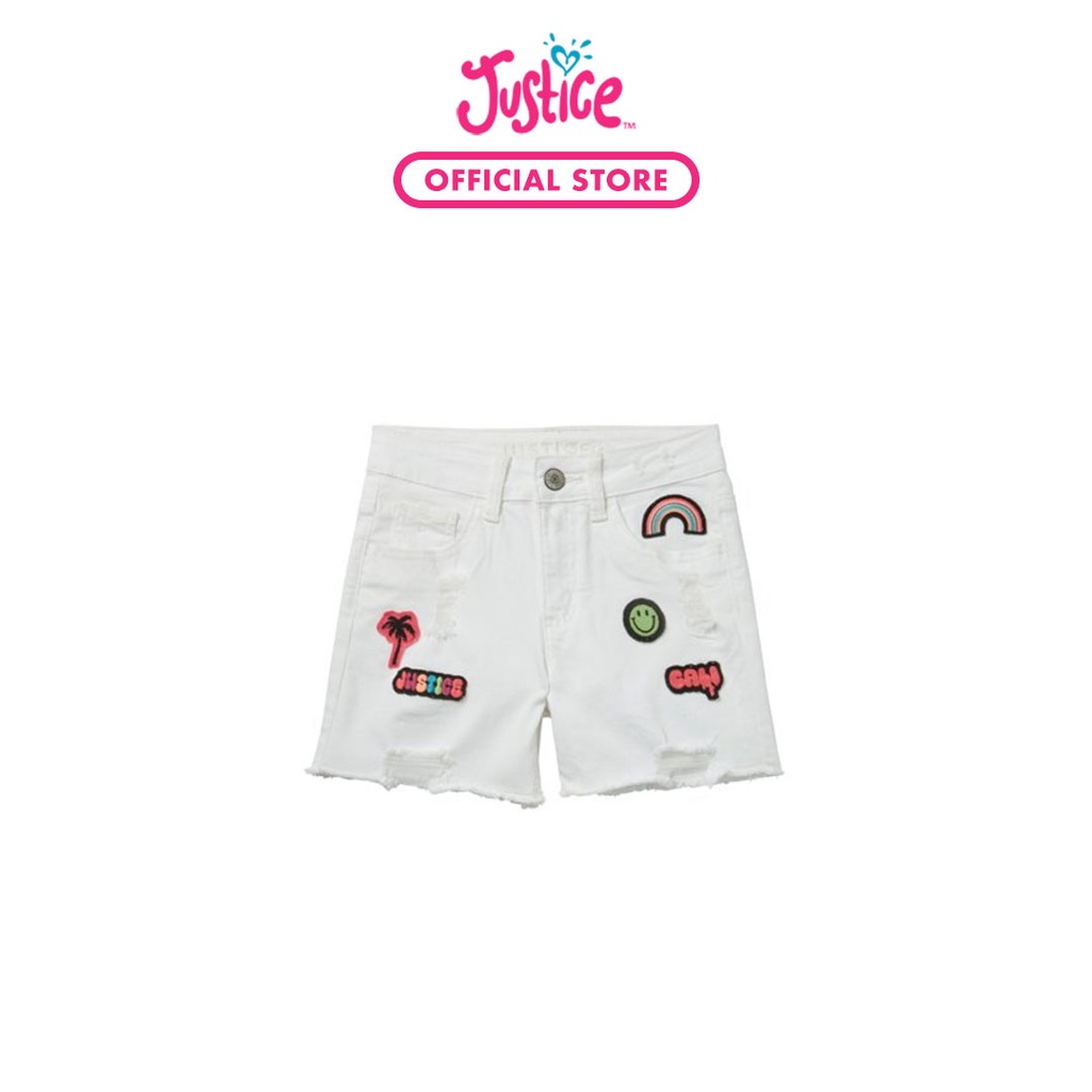 Justice Midi Short With Patches - Celana Pendek Anak Perempuan (Putih)