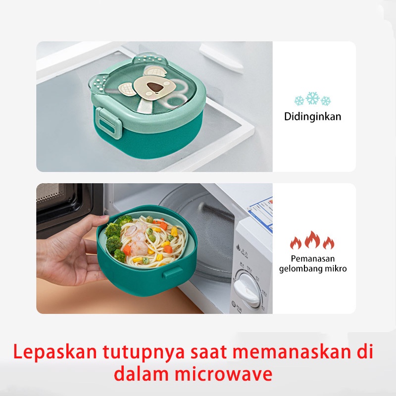 Kotak Makan Anak Multifungsi Peralatan Makan Bayi Yang Dapat Dipanaskan Dan Tetap Hangat Dengan Gunting Dan Sendok Lunch Box Set Anak