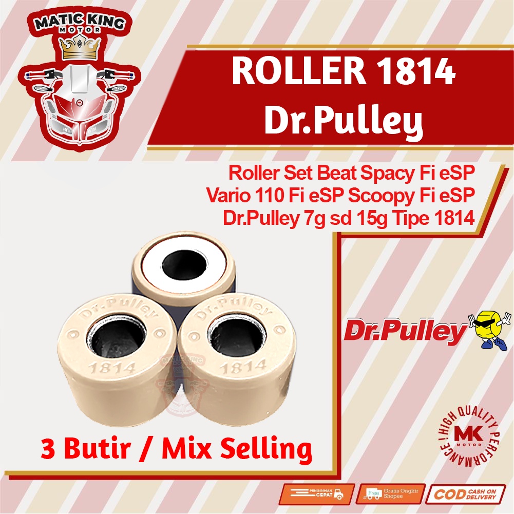 Roller racing Beat Vario Scoopy Spacy 110 Fi ESP Dr pulley tipe 1814 per 3 butir