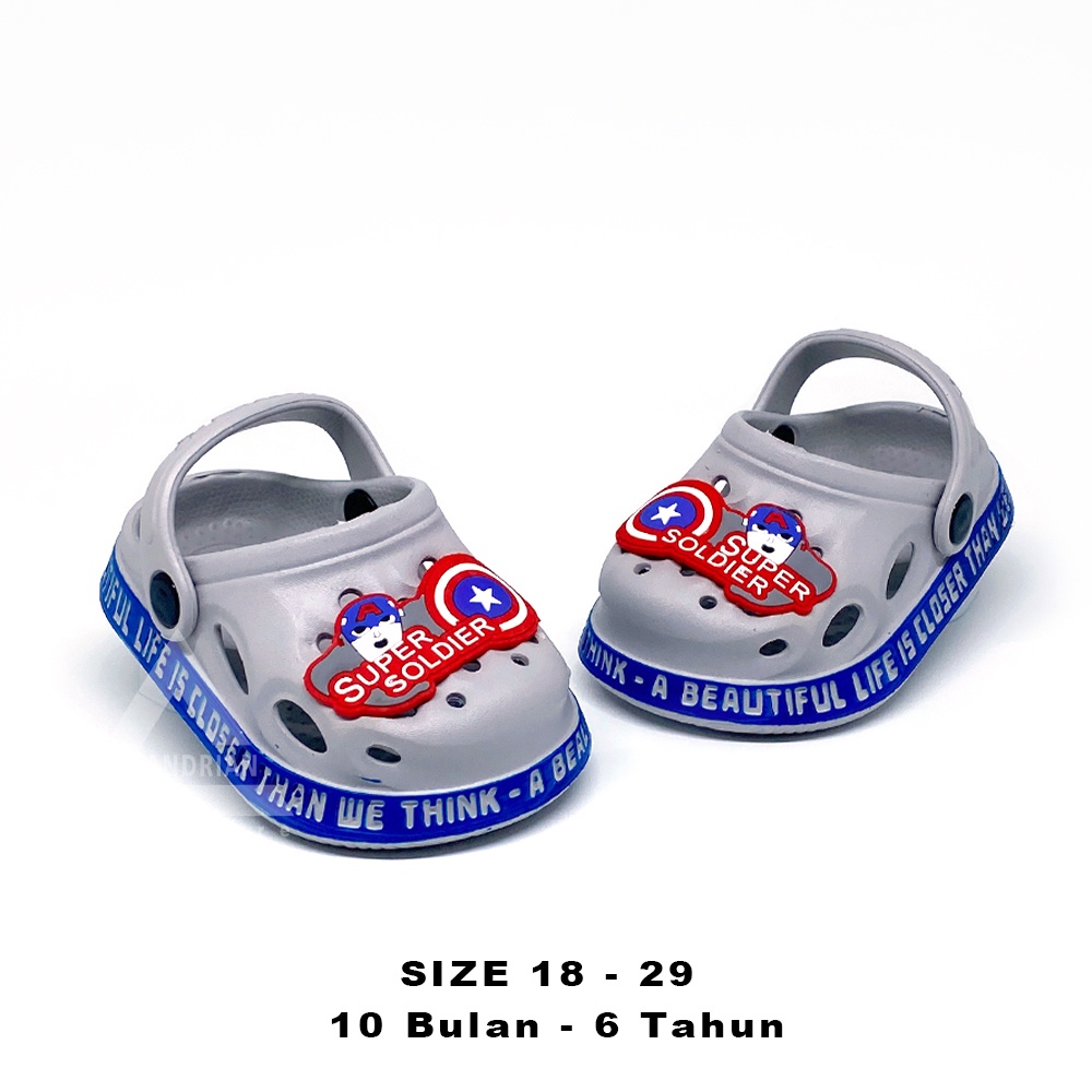 NEW Sandal anak laki-laki baby boys model baim karakter captain soldier 8 bulan - 6 tahun - Andrian Collin