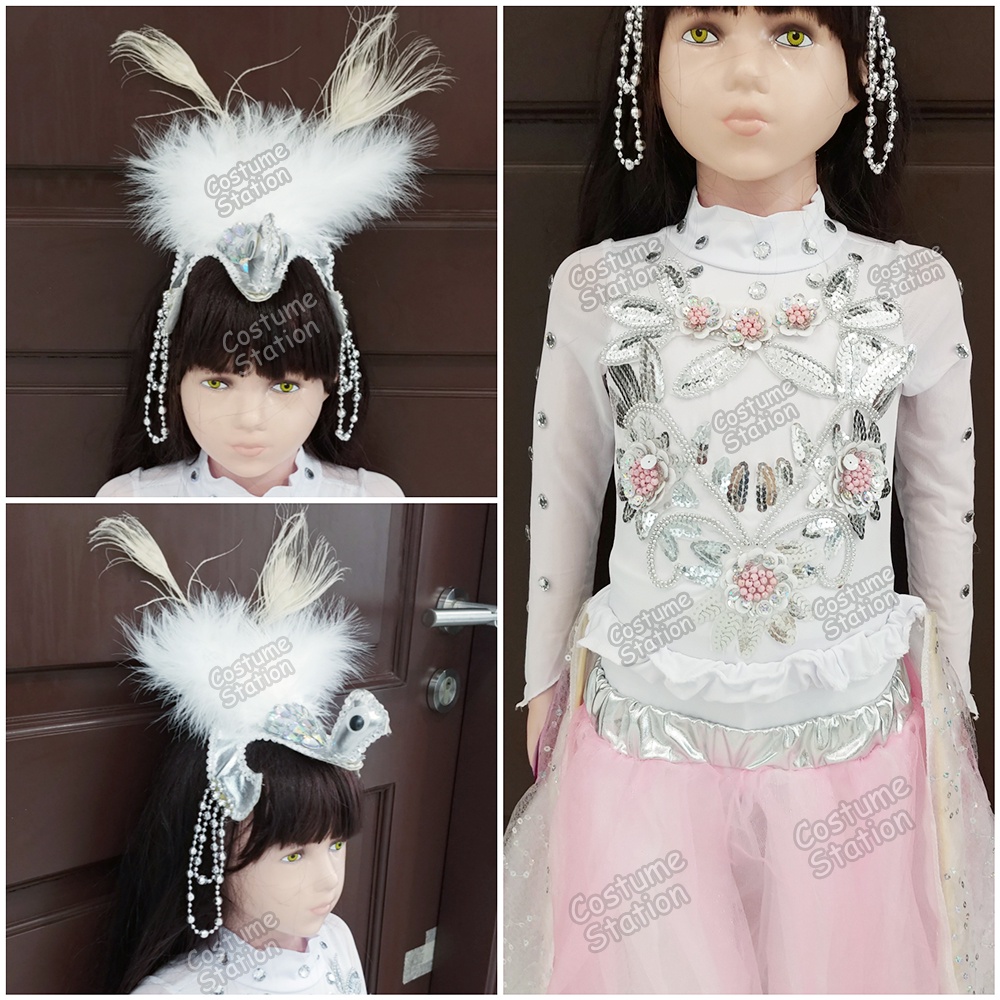 Kostum White Peacock / Costume Burung Merak Putih Hewan Animal Bird Binatang anak