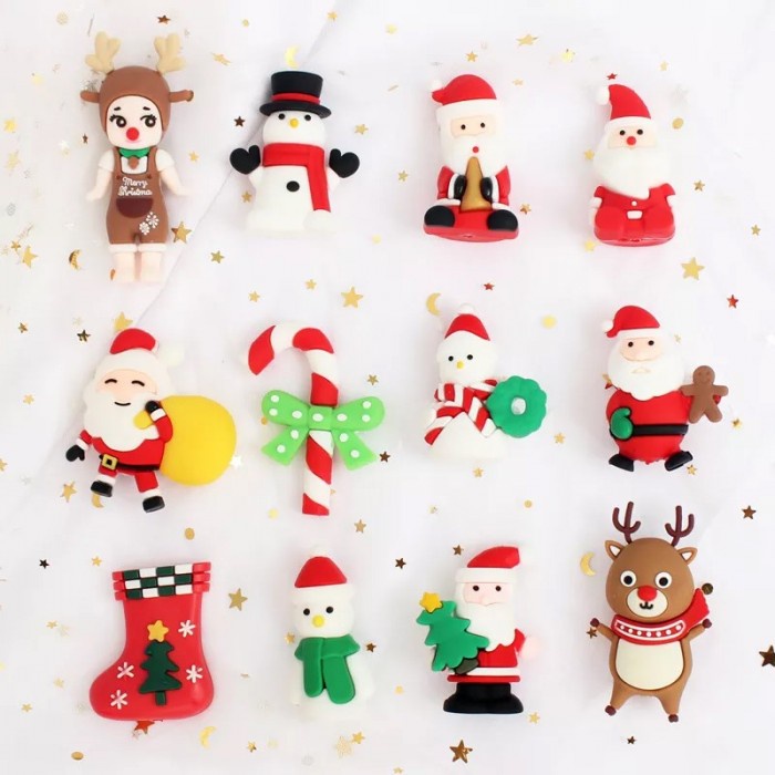 Hiasan Kue Natal Santa Snowman Cake Topper Christmas Pohon Natal Xmas Decoration Christmas Tree Wreath Mistletoe Pudding Cupcake Hiasan Pita Babymaniashop