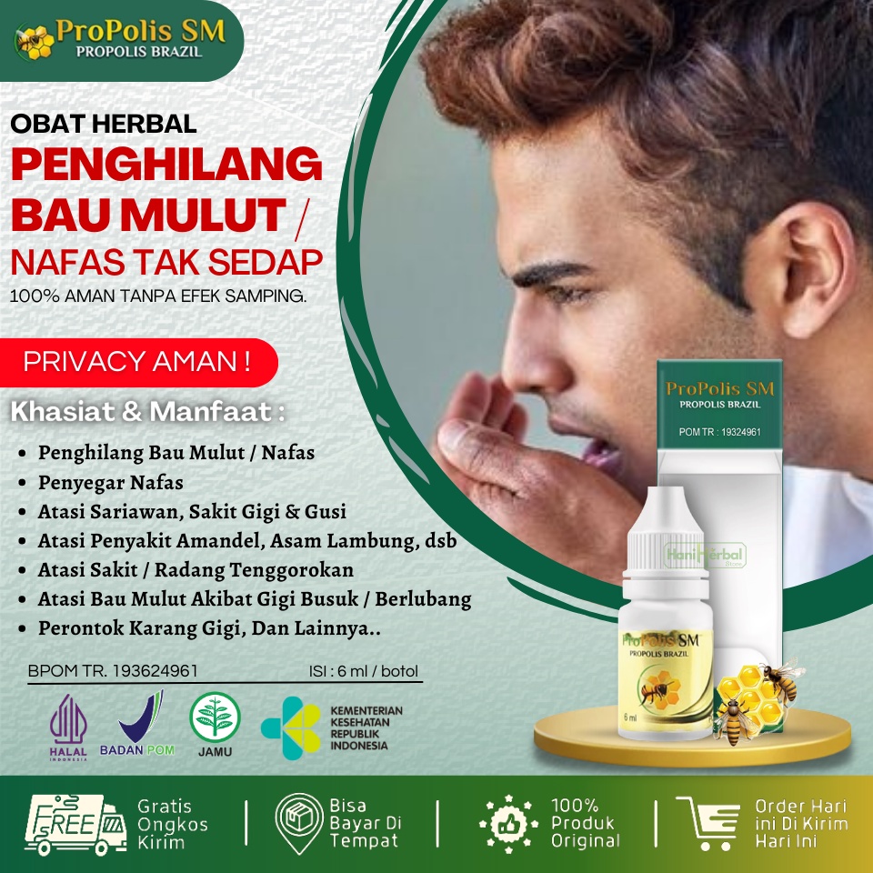 Obat Penghilang Bau Mulut Herbal Alami - Obat Kumur Penghilang Bau Mulut - Nafas Bau Tidak Sedap - O