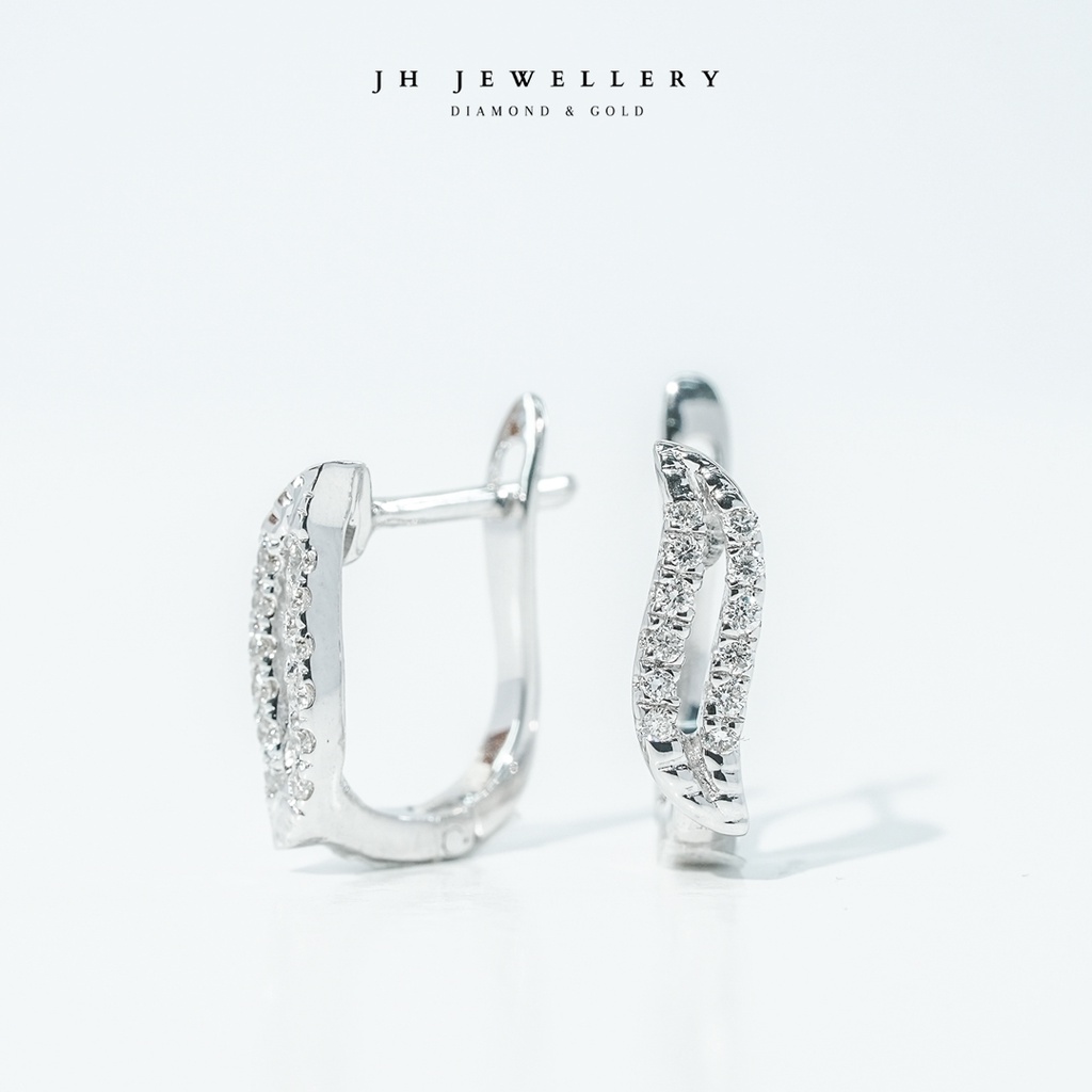 Anting Emas Kadar 18K Simple Berlian Eropa JH Jewellery