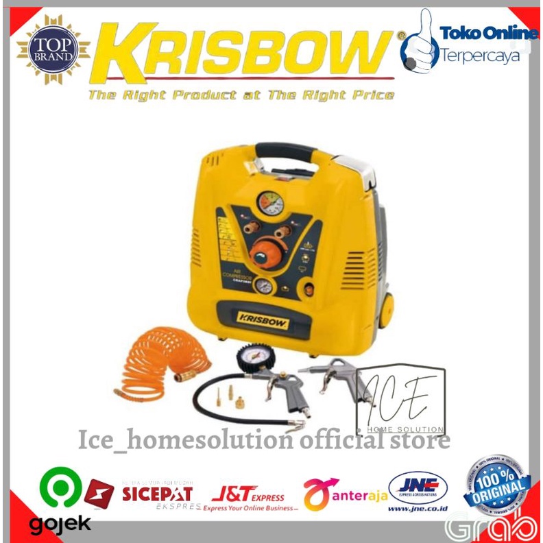 Krisbow Kompresor Angin Oil Free 2hp 8bar Crdb0206/kompresor