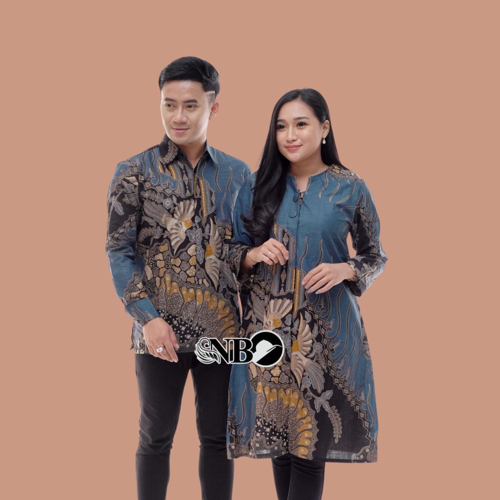 Batik Couple (MC Batik) - Baju Batik Couple Tunik Busui Friendly/Full Kancing Depan Kemeja Slimfit Lengan Panjang Ready Seragam Kantor