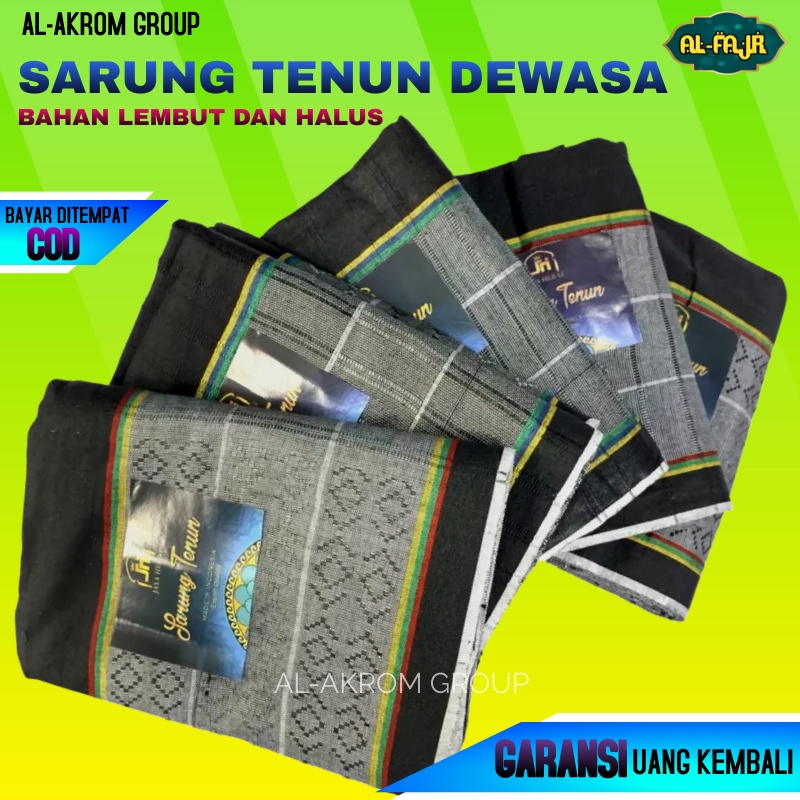 Sarung Tenun Murah Warna Hitam Motif Dobby untuk Anak dan Dewasa