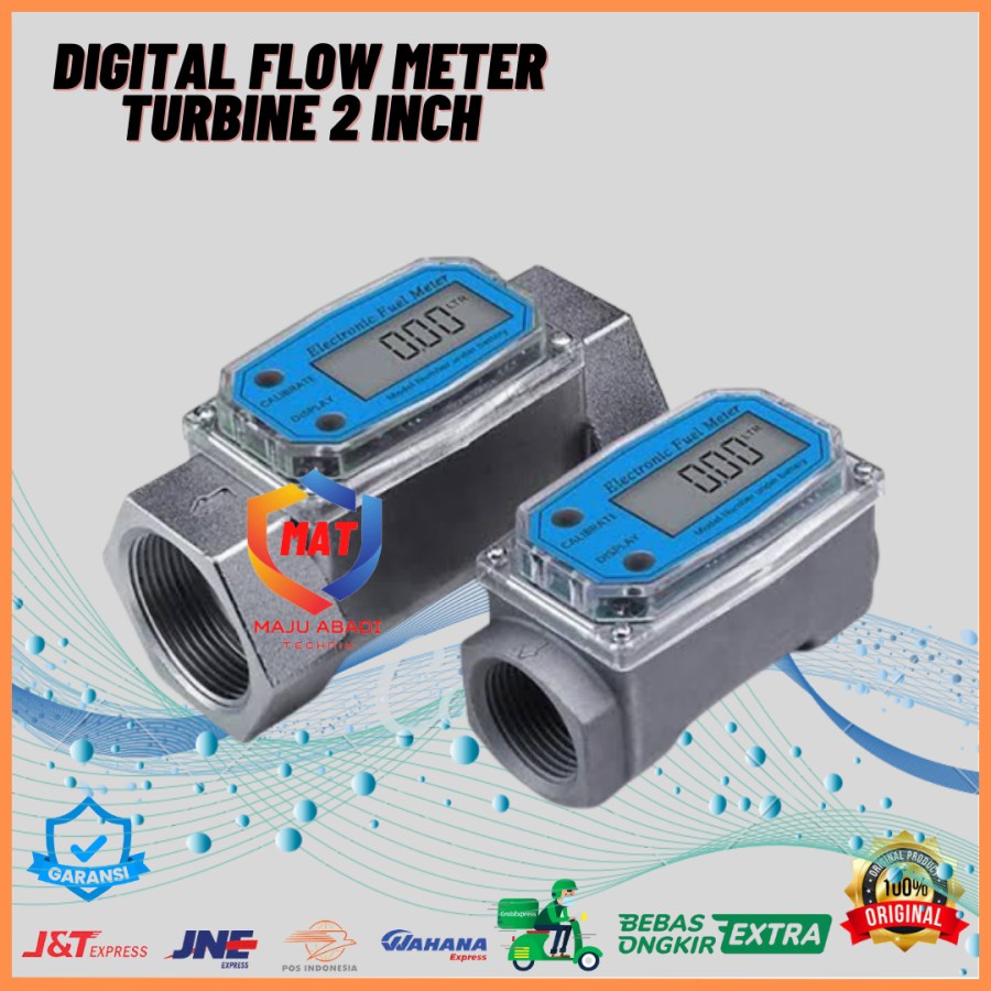 DIGITAL FLOW METER TURBINE 2 INCH FLOW METER SOLAR/AIR DIGITAL 2"